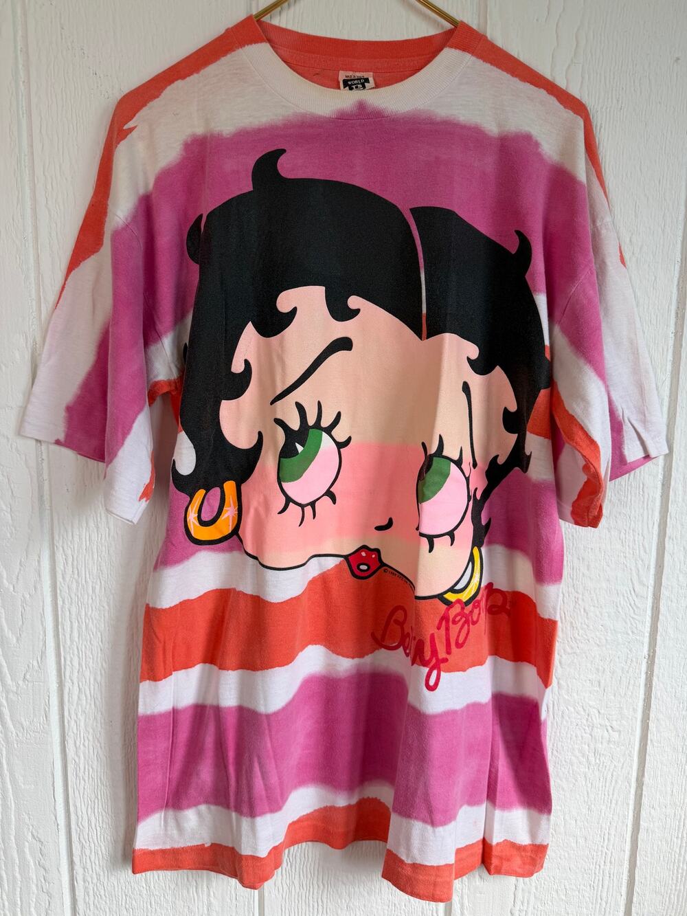 Vintage 1989 Betty Boop Oversized Single Stitch Tee Tie Dye Large